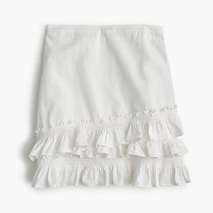 J. Crew Ruffle Skirt in Cotton-Poplin